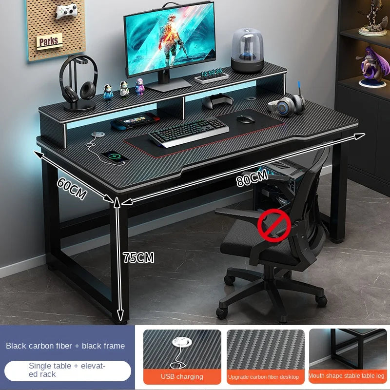 OLOEY European Black Metal Computer Desk