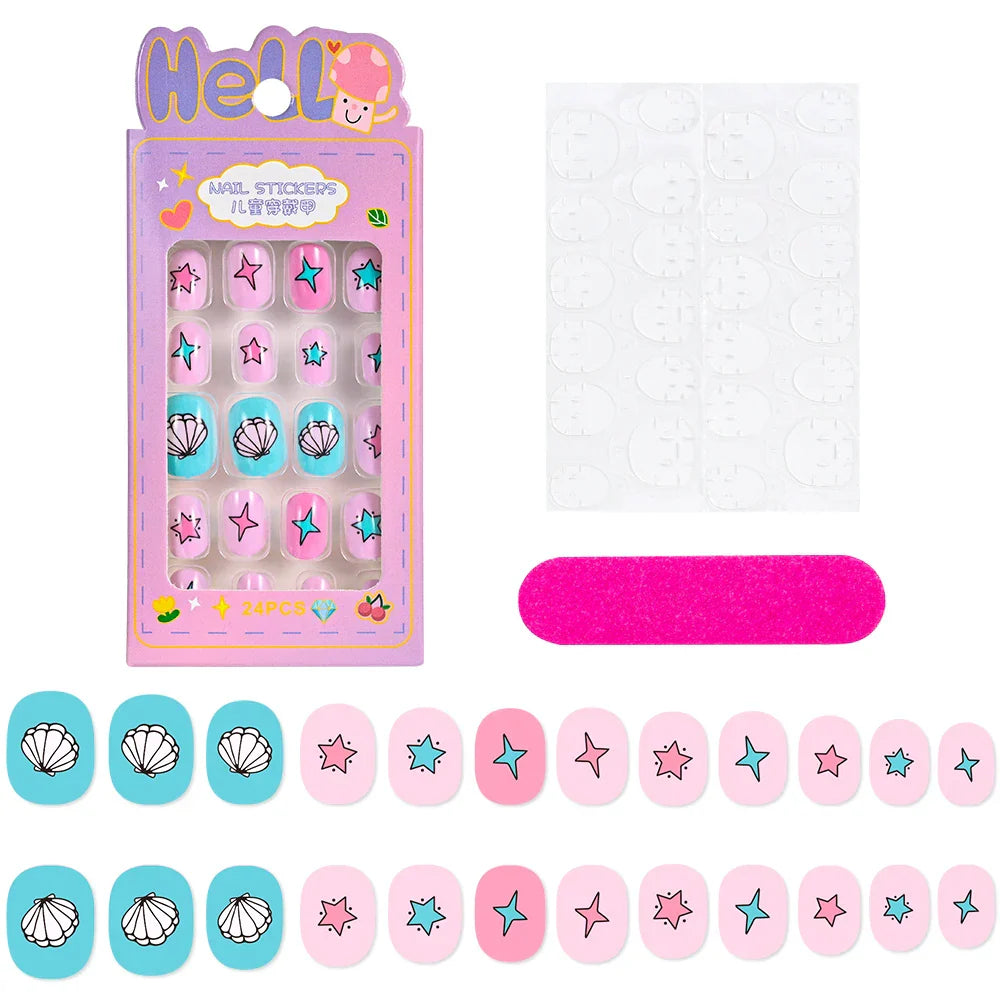 24Pcs Cute Bow Press-On Nails