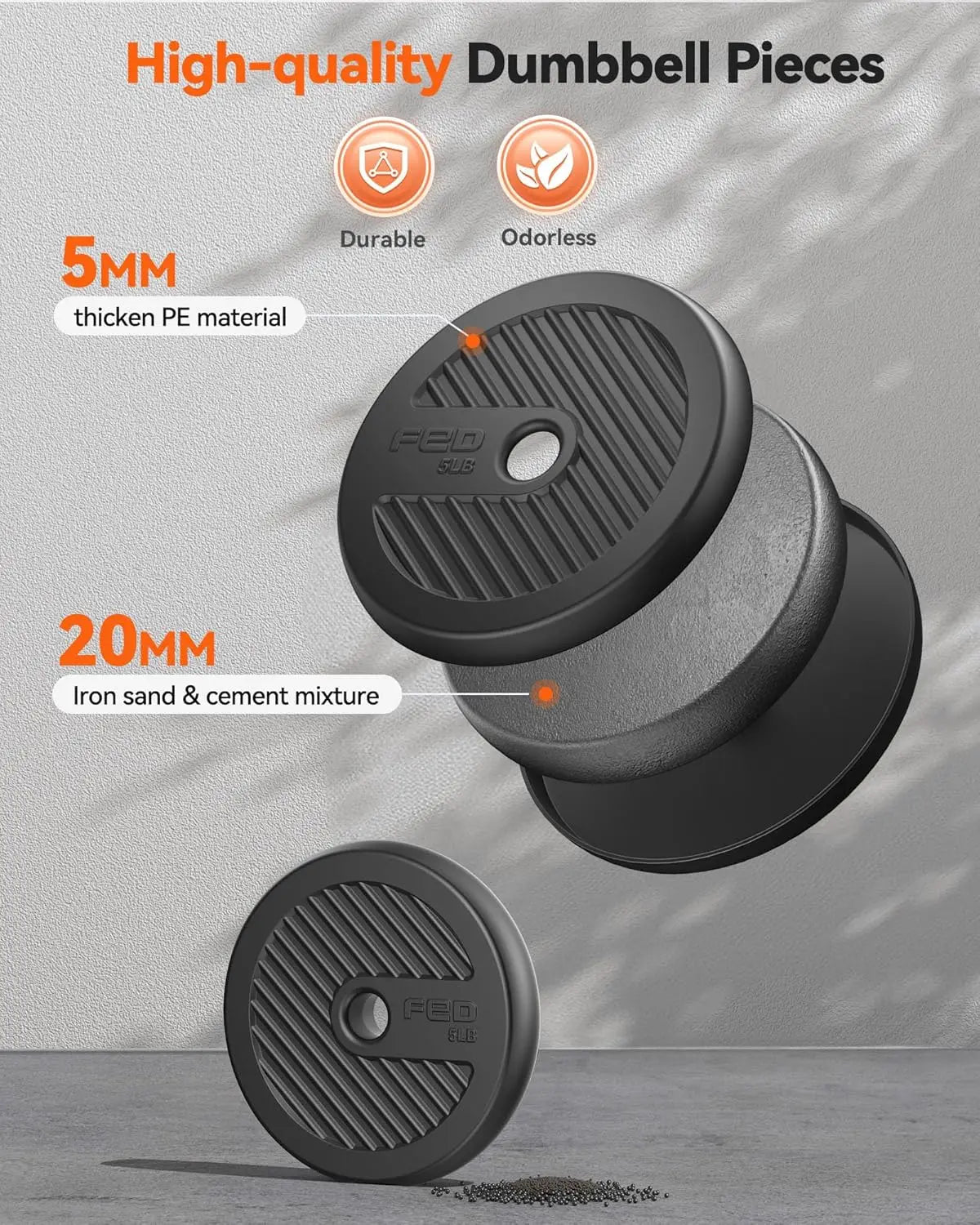 Adjustable 5-in-1 Dumbbell Set