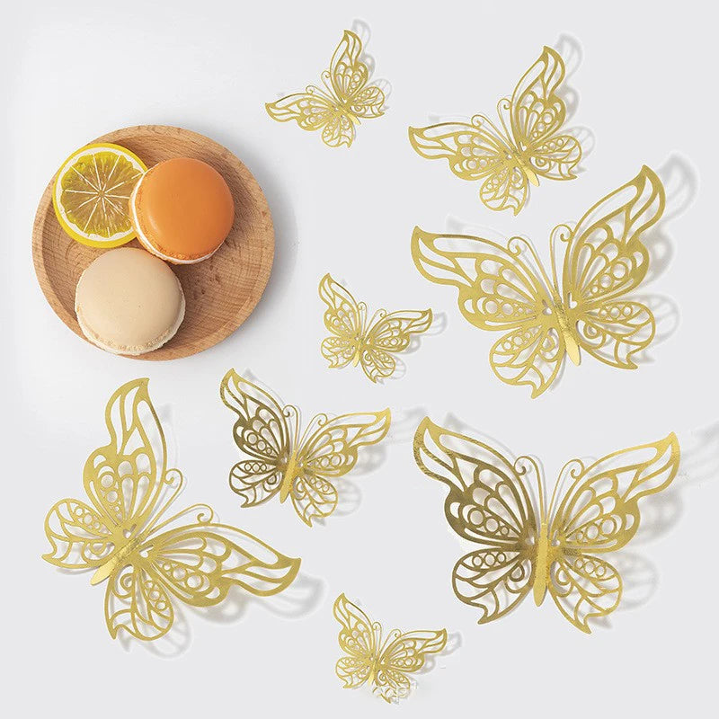 Gold 3D Butterfly Wall Decor