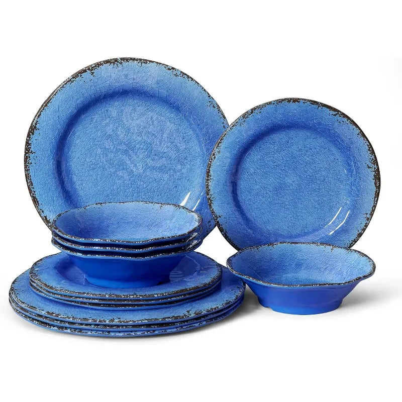 Crackle Melamine Dinnerware Set
