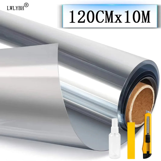 One Way Window Privacy Film Anti Look Glass Vinyl Stickers UV Blocking Tint Foil Non-Adhesive Static Cling Window Mirror Film