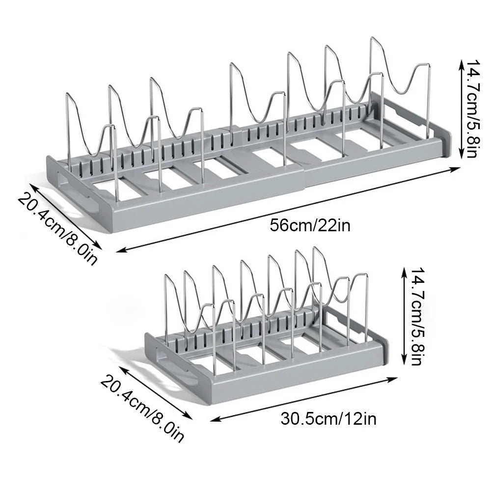 Expandable Pot & Pan Rack Organizer