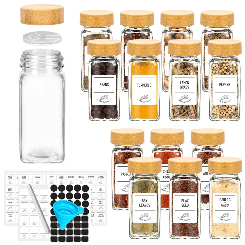 Glass Spice Jar Set