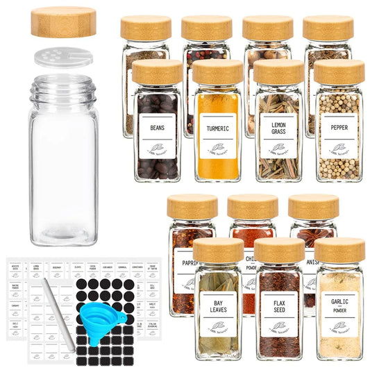 Glass Spice Jar Set