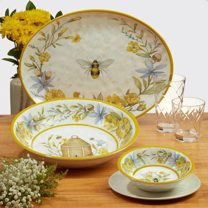 Bee Sweet Melamine Dinnerware Set