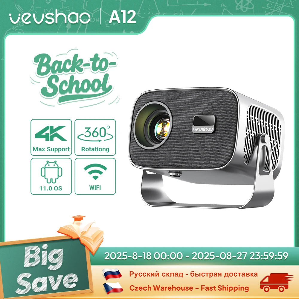 VEVSHAO A12 Mini Smart Projector