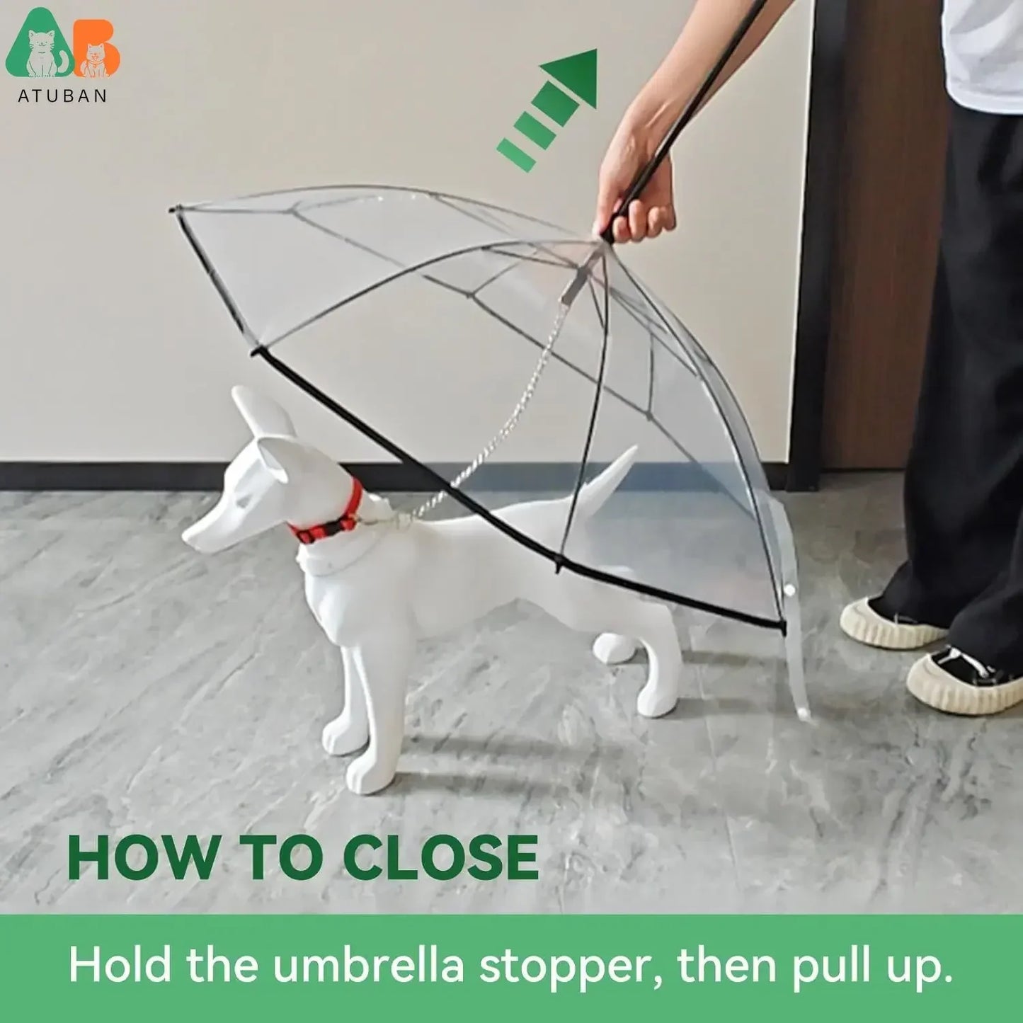 ATUBAN Clear Dog Umbrella