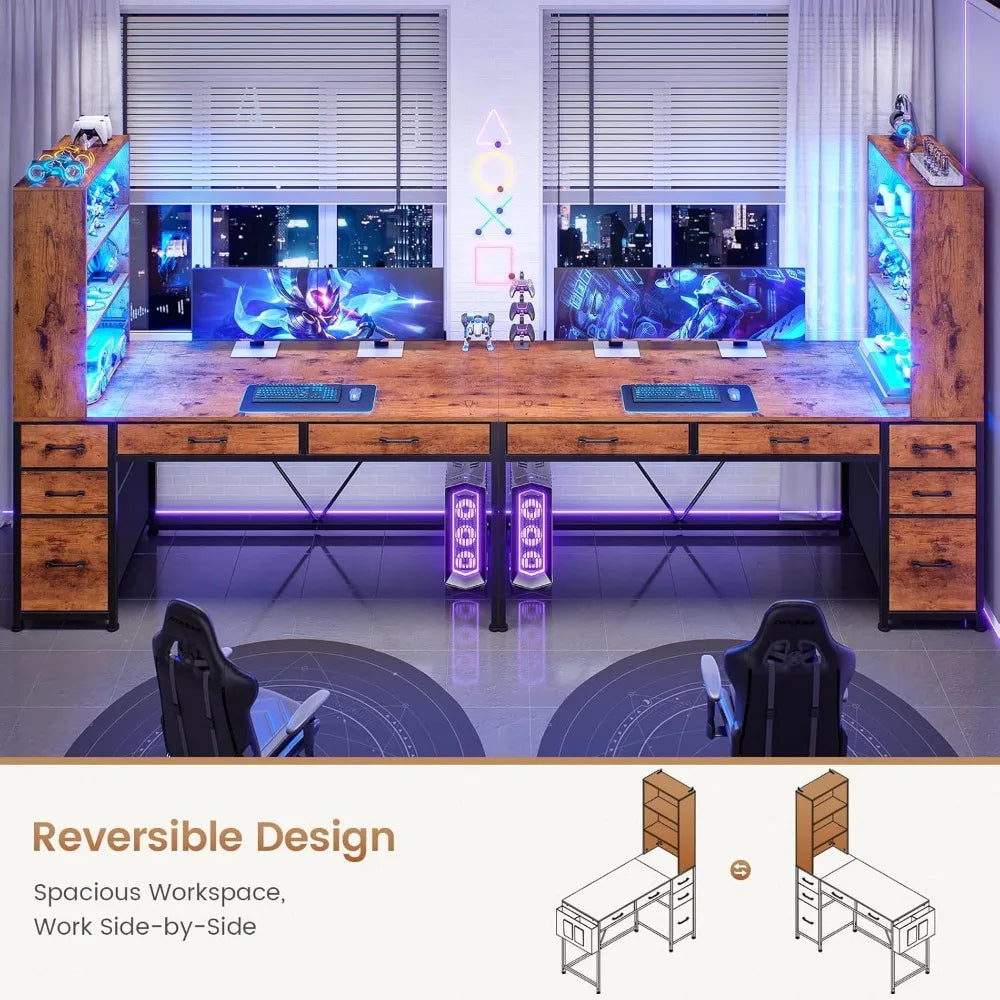 Reversible Computer Desk with Storage