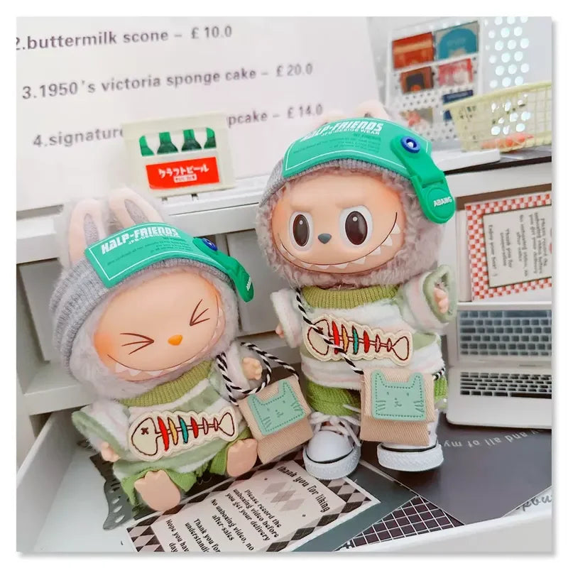 Labubu Green Fish Outfit Set