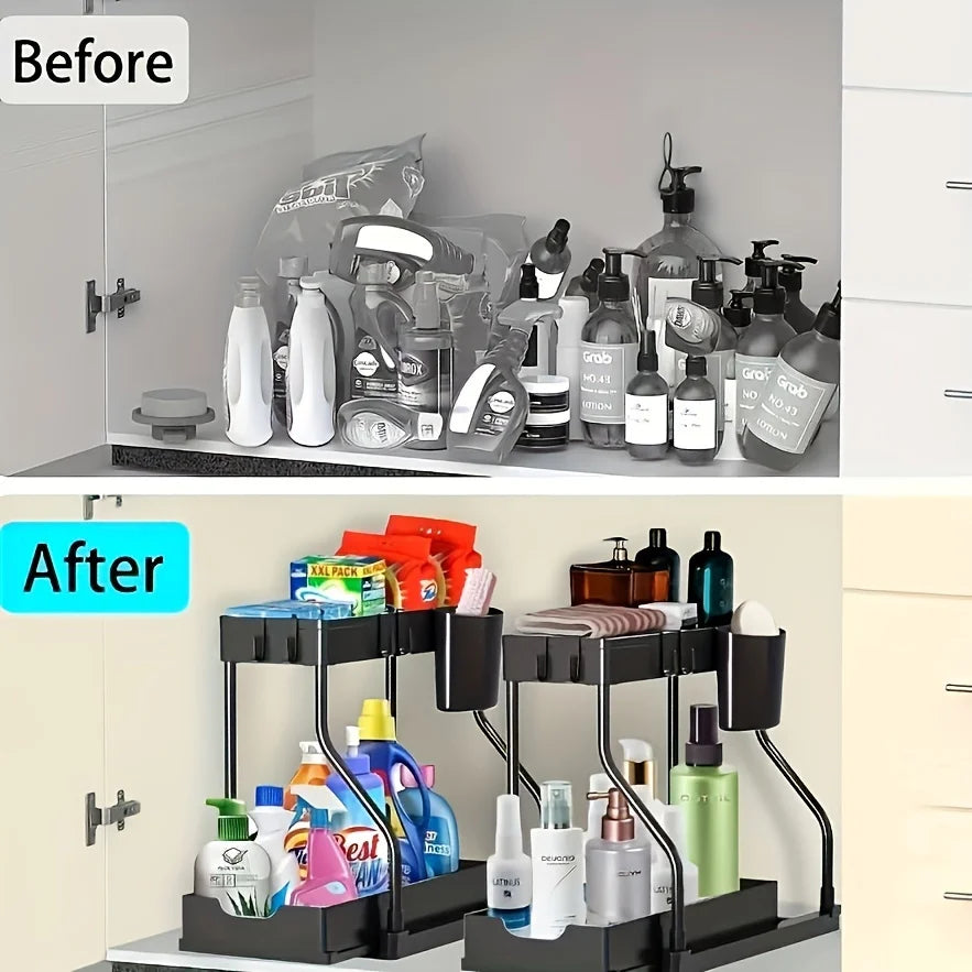 Space-Saving 2-Tier Pull-Out Organizer