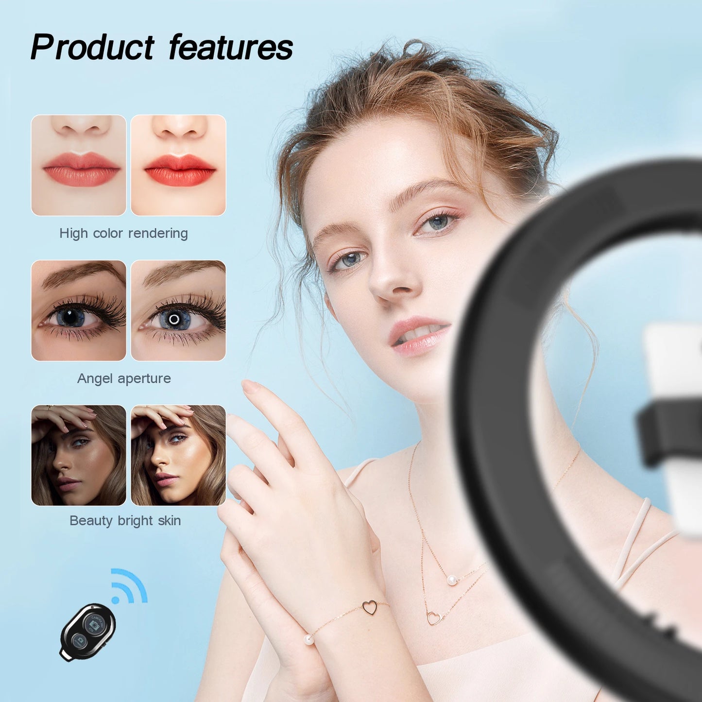 BTFOOR 26cm LED Selfie Ring Light
