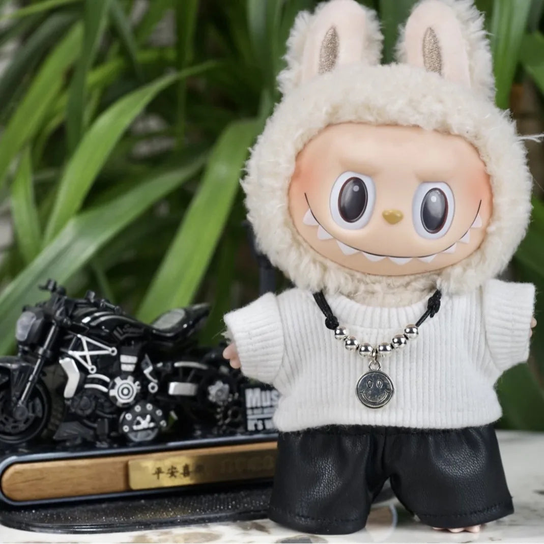 Labubu White Tee & Leather Set