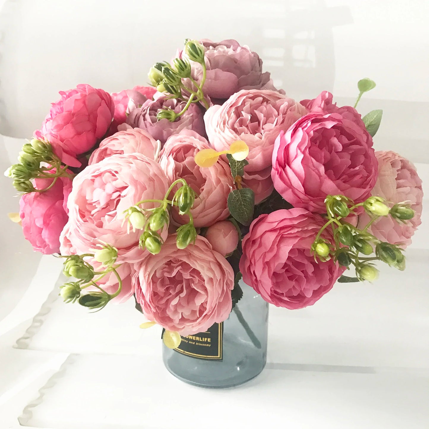 Rose Pink Silk Peony Bouquet