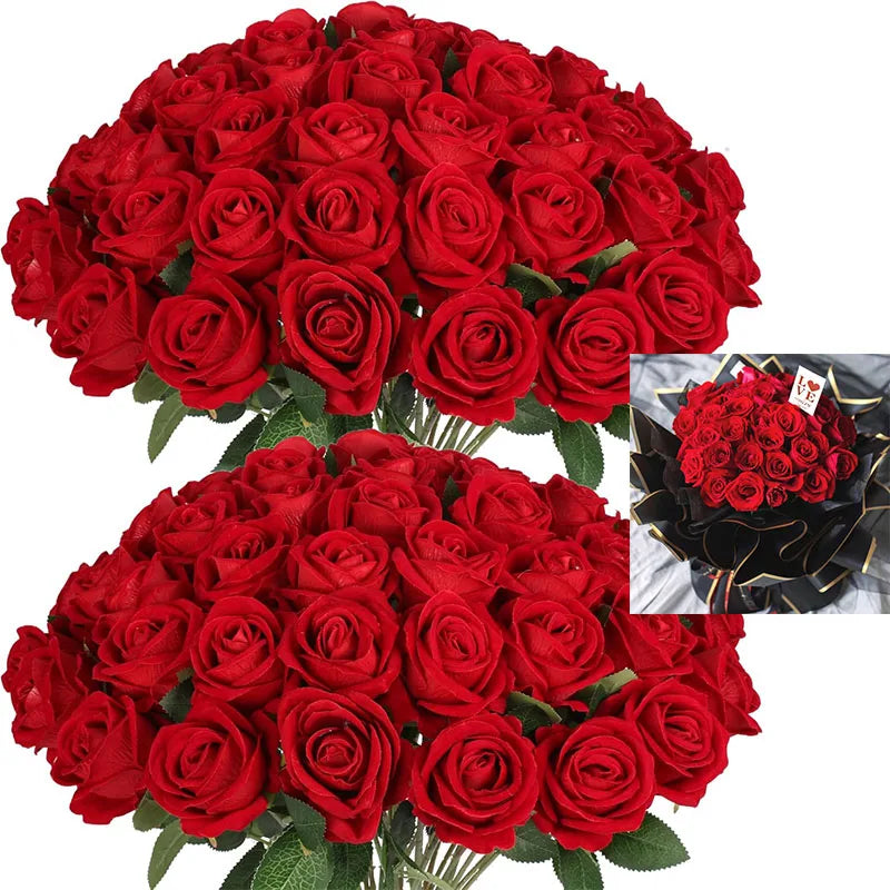 Velvet Artificial Rose Bouquet