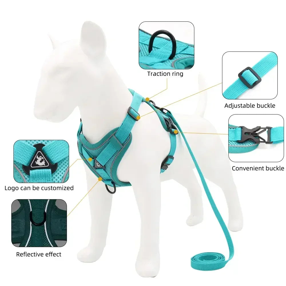 No Pull Reflective Harness Set