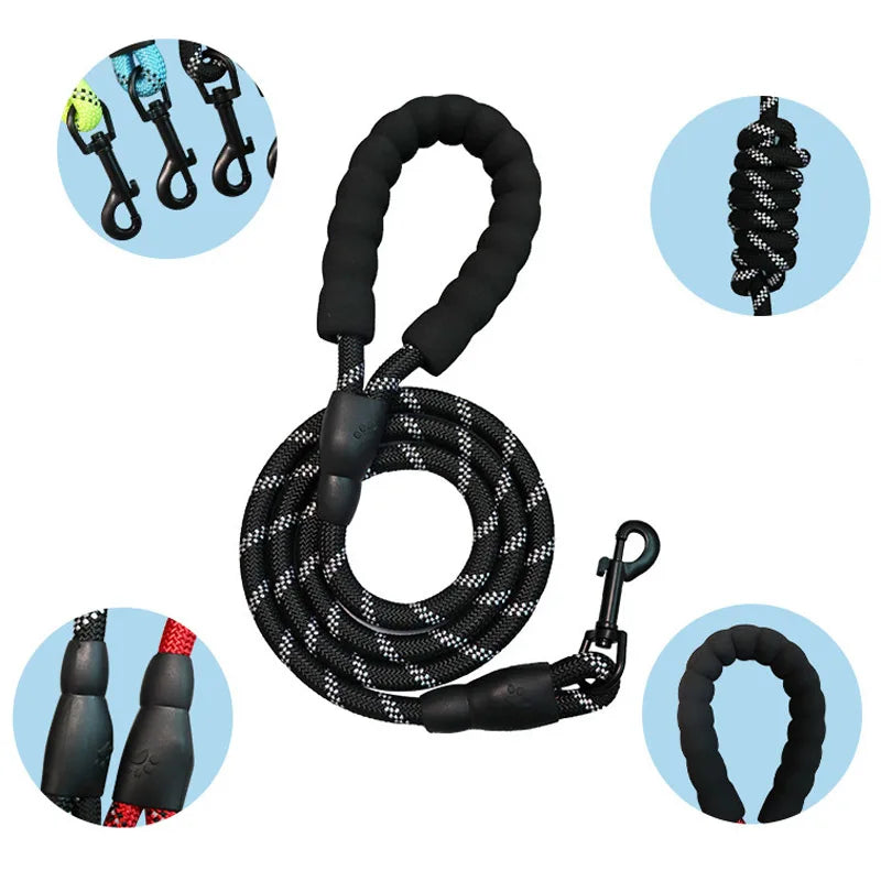 Reflective Dog Leash with Handle