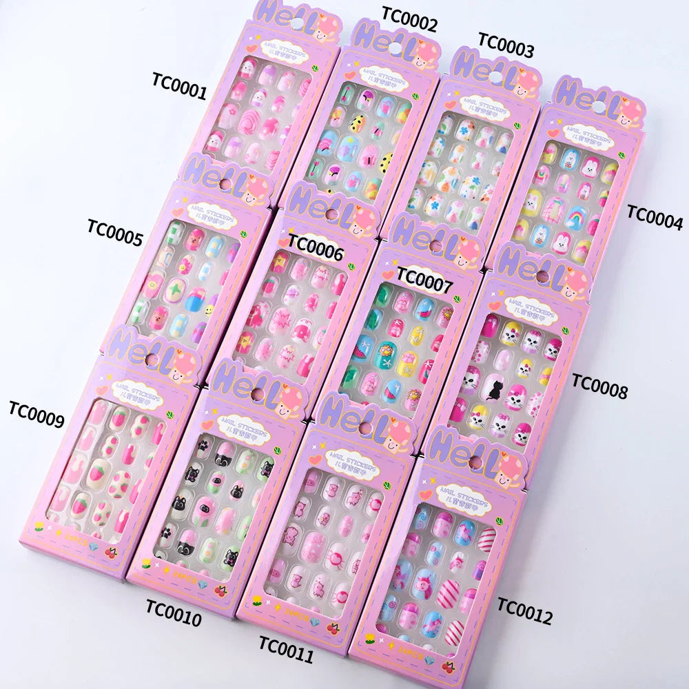 24Pcs Cute Bow Press-On Nails