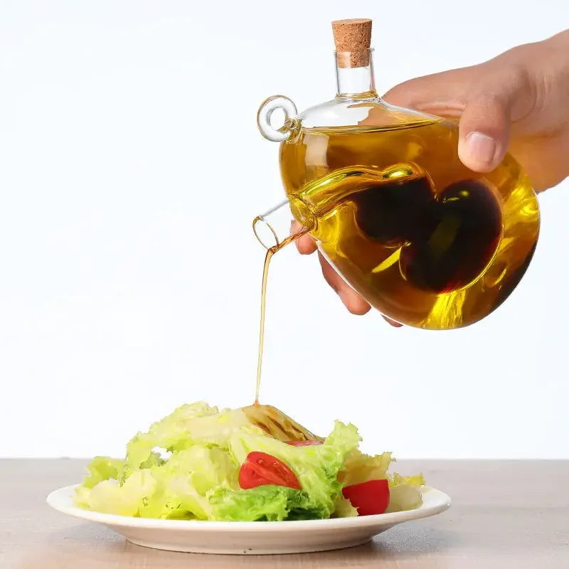 Dual-Spout Glass Oil Dispenser