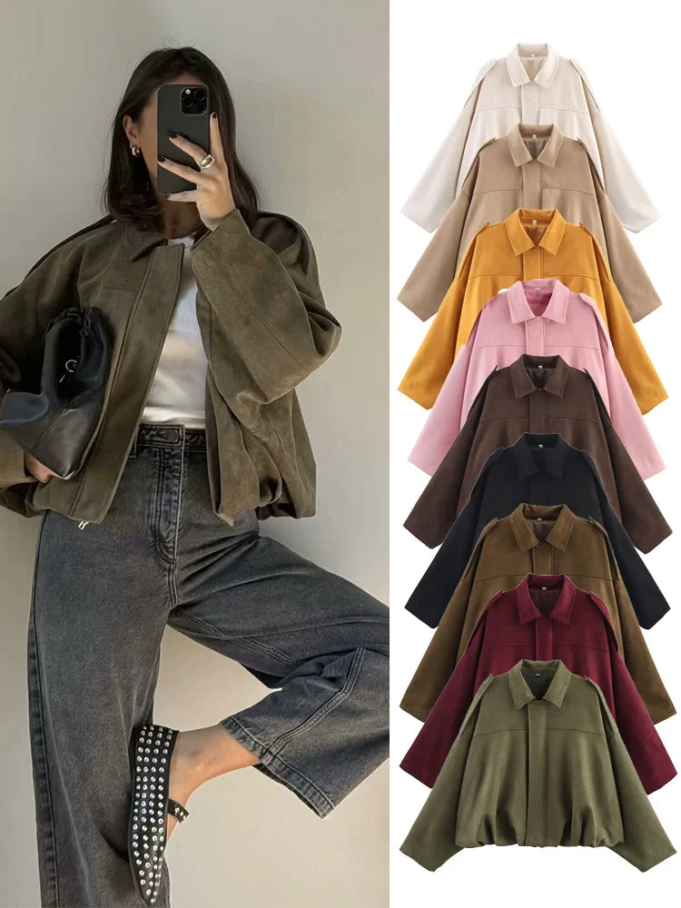 TFMLN 2025 Women Suede Bomber