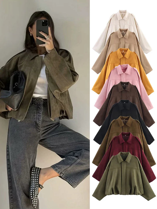 TFMLN 2025 Women Suede Bomber