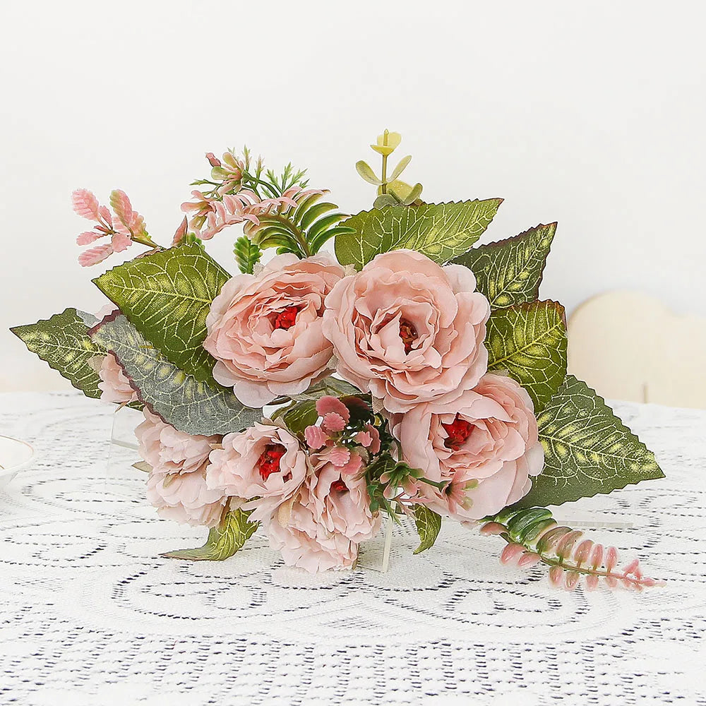 NANDI Artificial Rose Bouquet 9 Heads