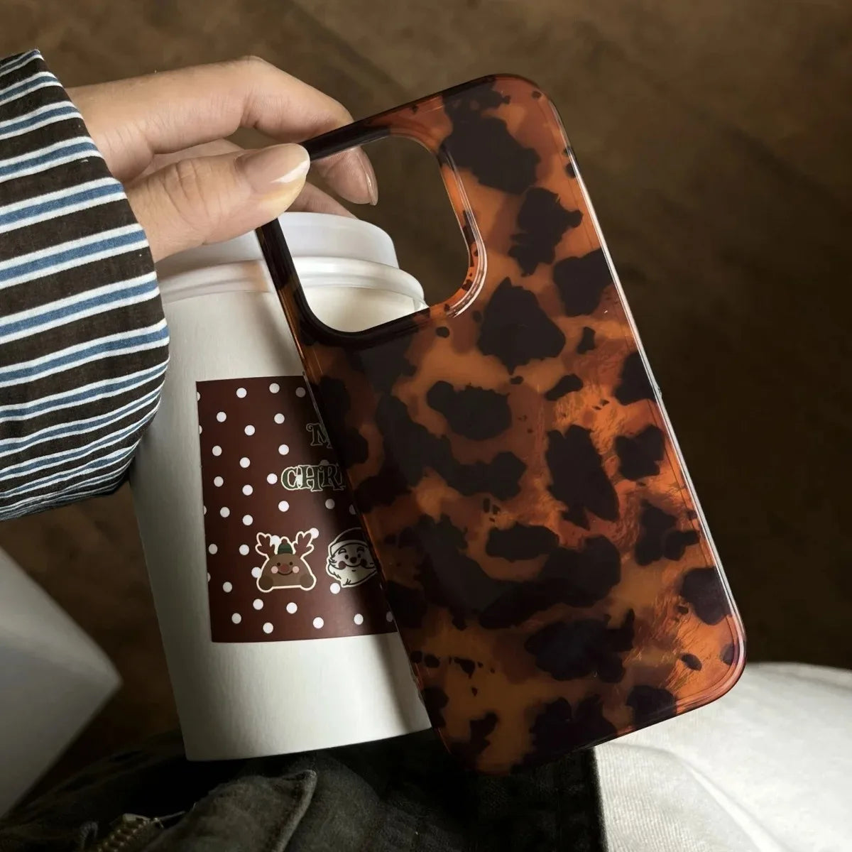 Retro Amber Leopard Print Case Iphone
