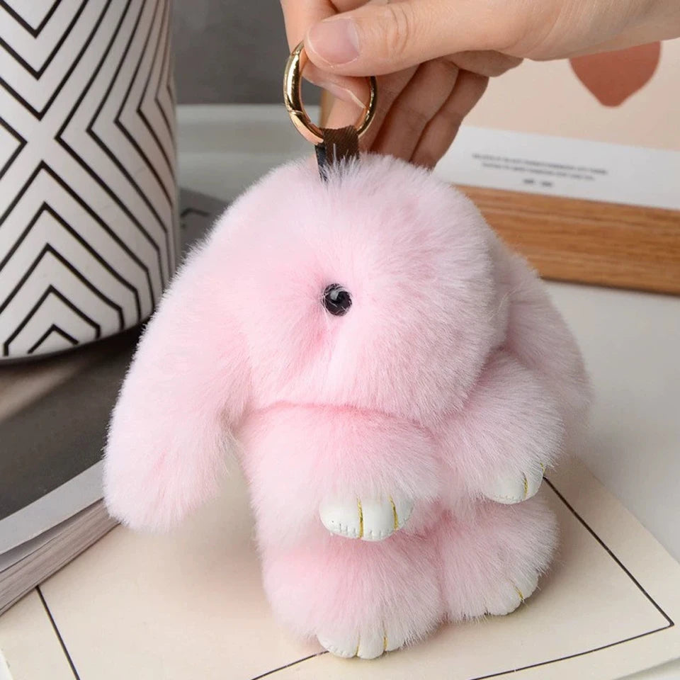 ZAKOL Fluffy Rabbit Pompon Keychain