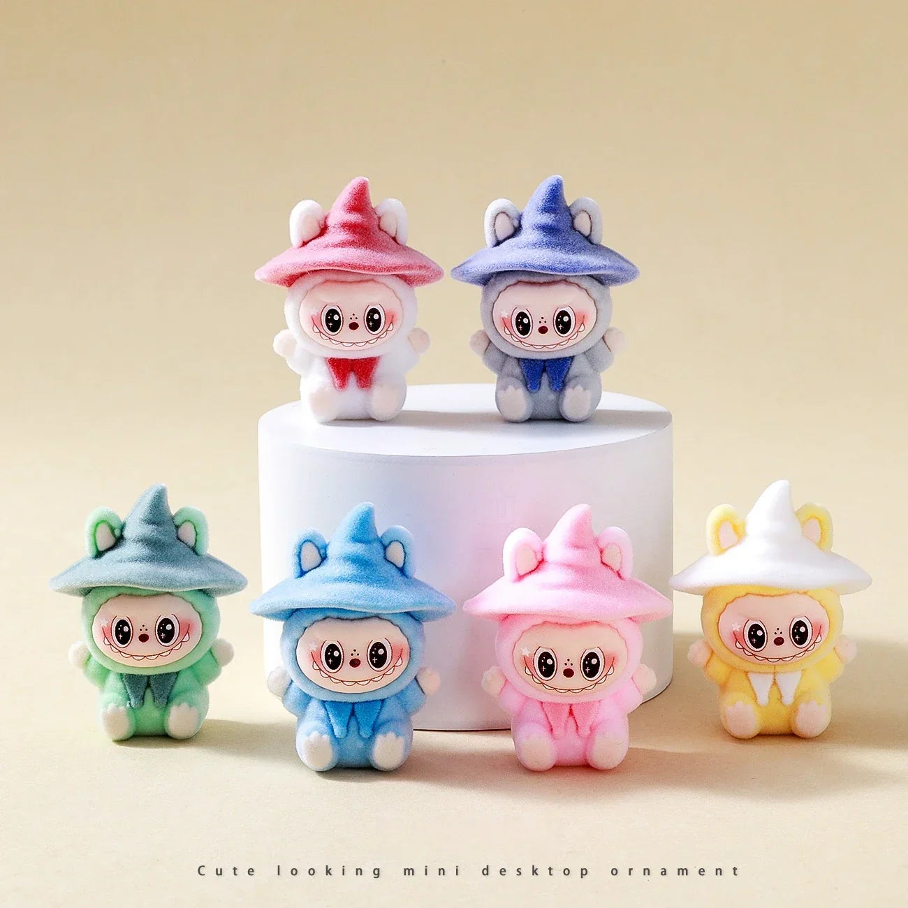 Labubu Flocked Action Figure Blind Box Set