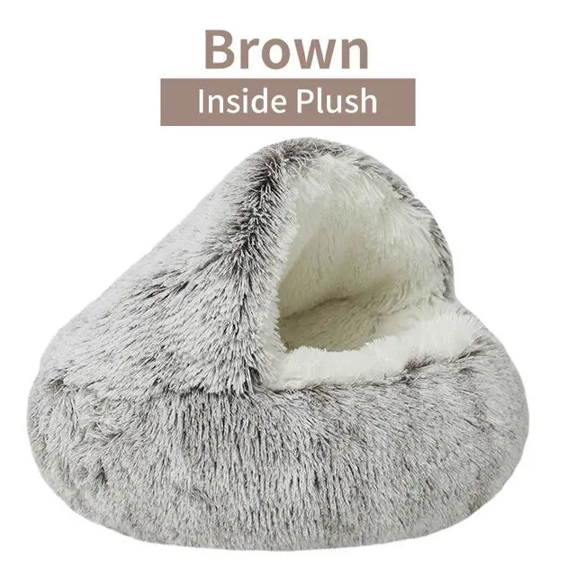 Cozy Plush Hooded Pet Bed