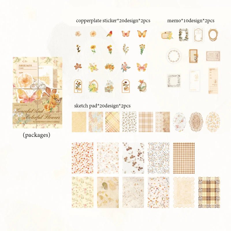 Flower Lace Scrapbook Paper Set