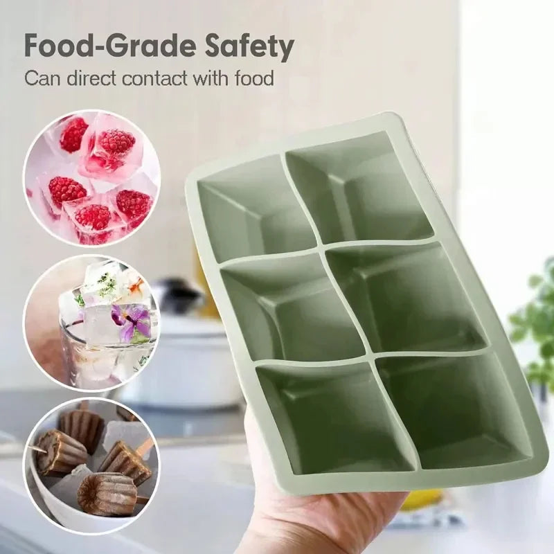 6-Cavity Silicone Ice Cube Tray