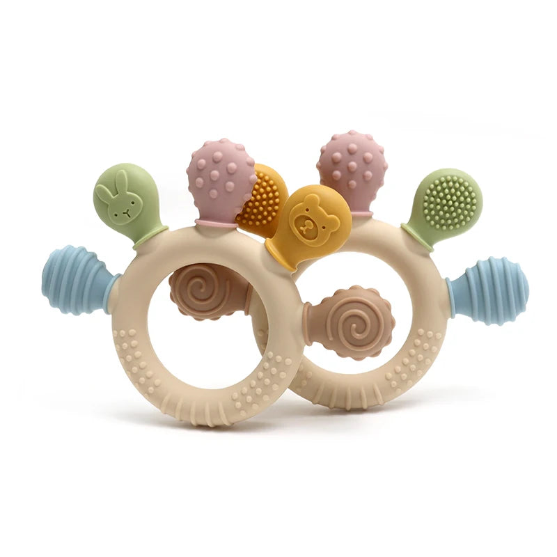 Multicolor Silicone Baby Teething Ring