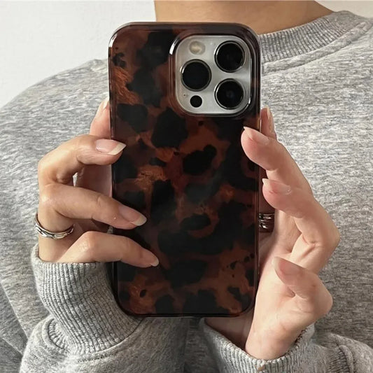 Retro Amber Leopard Print Case Iphone