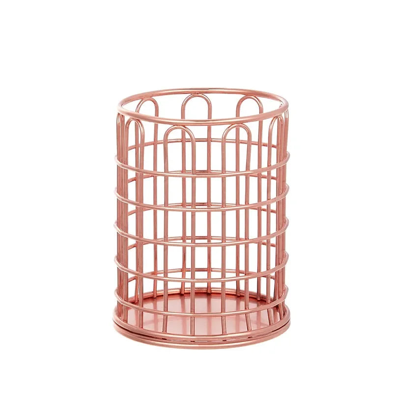 Cylindrical Wrought Iron Brush Organizer