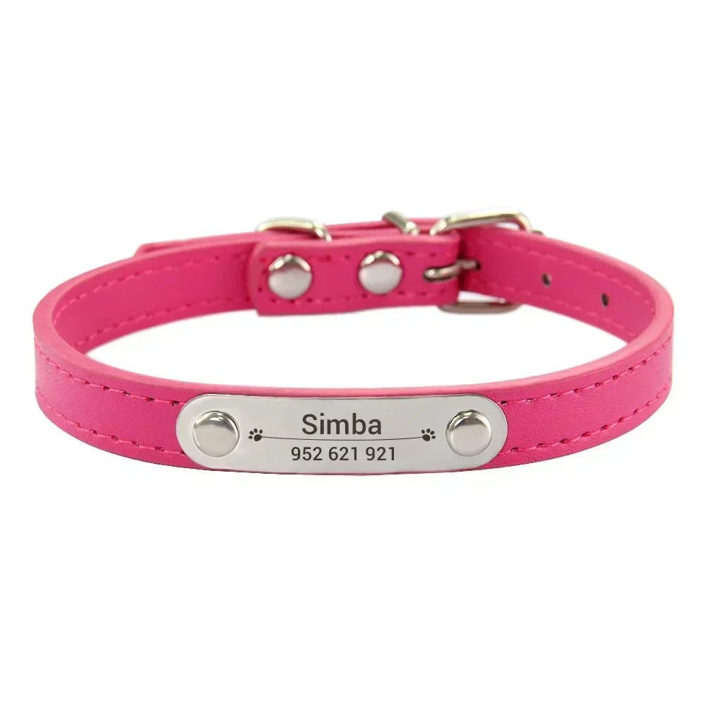 Personalized PU Leather Dog Collar