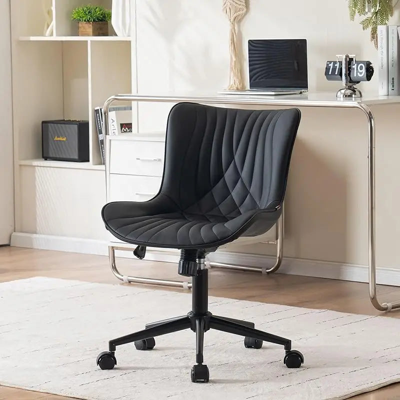 Modern Armless PU Office Chair