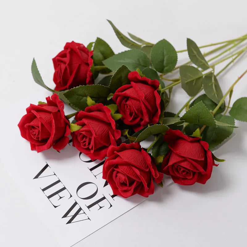 Flower Red Rose Artificial Branch Set