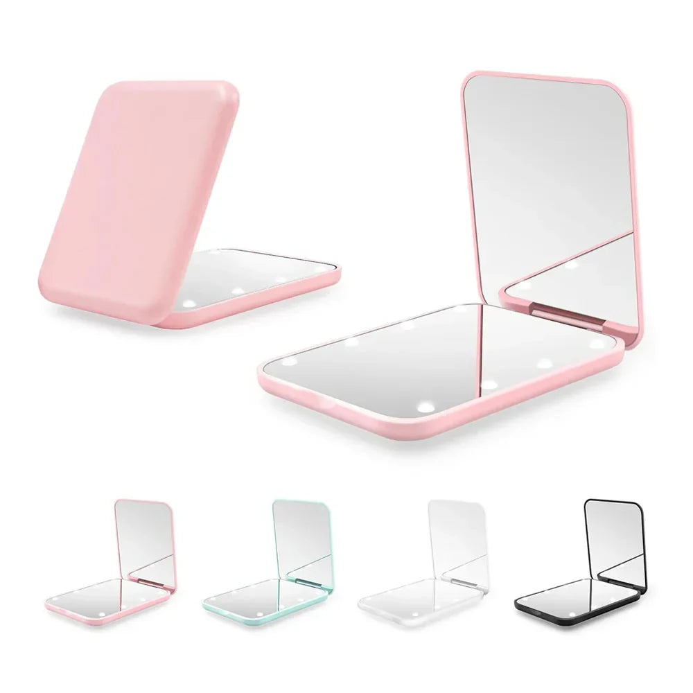 Portable Folding LED Makeup Mirror