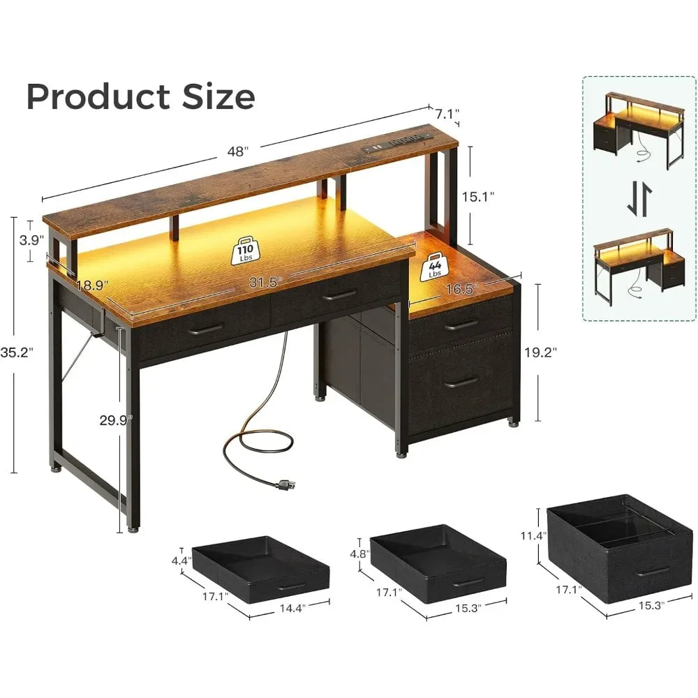 ANGDUO 48-Inch Reversible Computer Desk