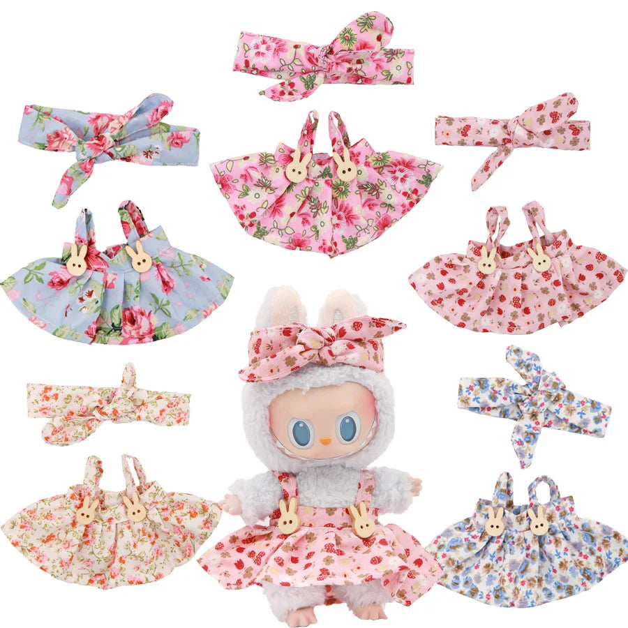 Labubu Floral Doll Outfit Set