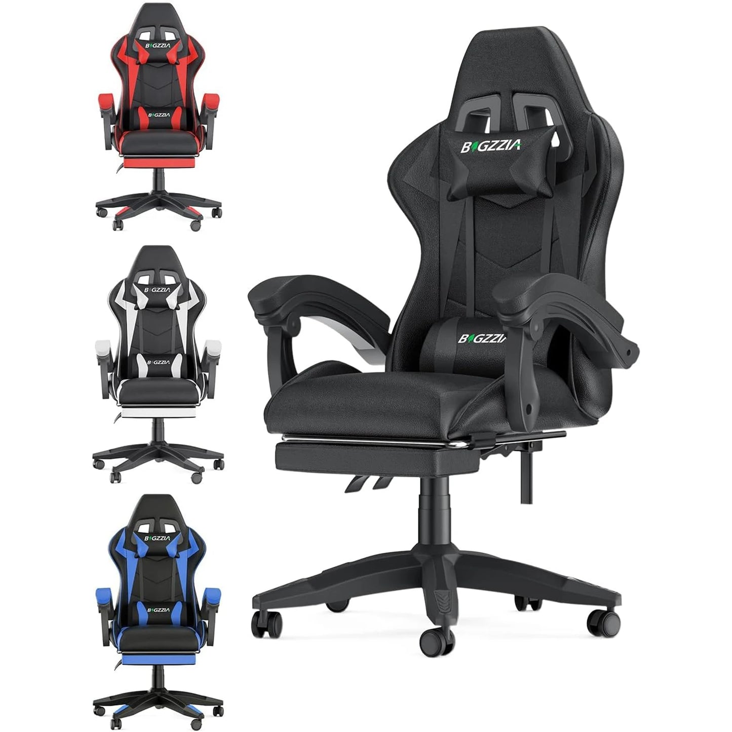 bigzzia Ergonomic Gaming Chair with Footrest