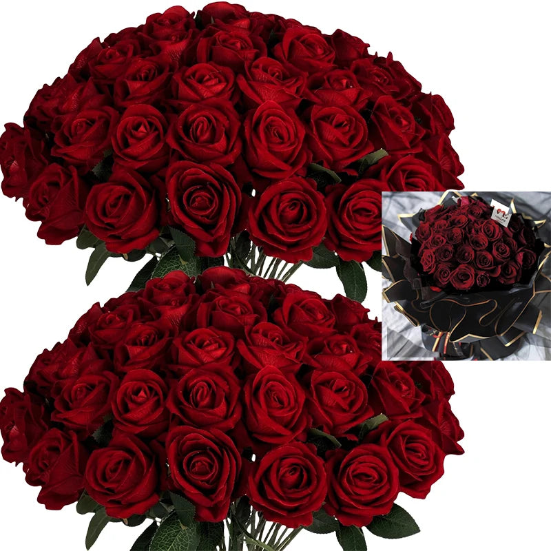 Velvet Artificial Rose Bouquet