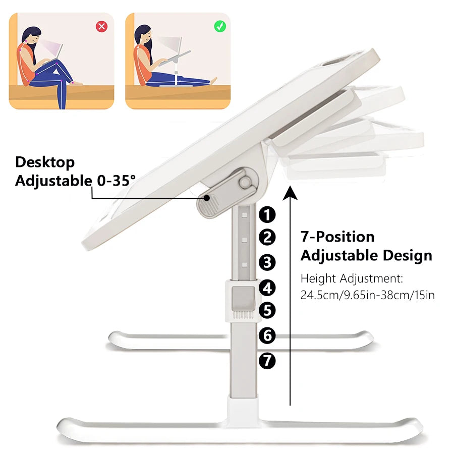 LIUSHADUOLA Foldable Adjustable Laptop Desk