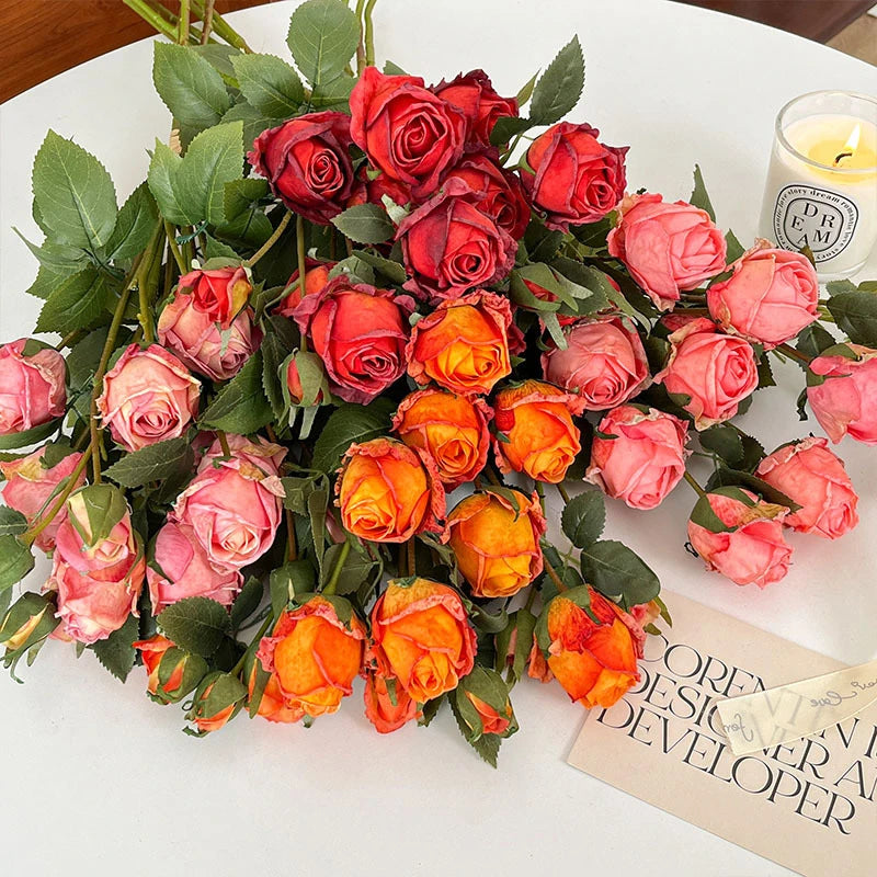 Burnt Edge Rose Buds