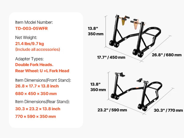 Motorcycle Front Rear Stand Lift