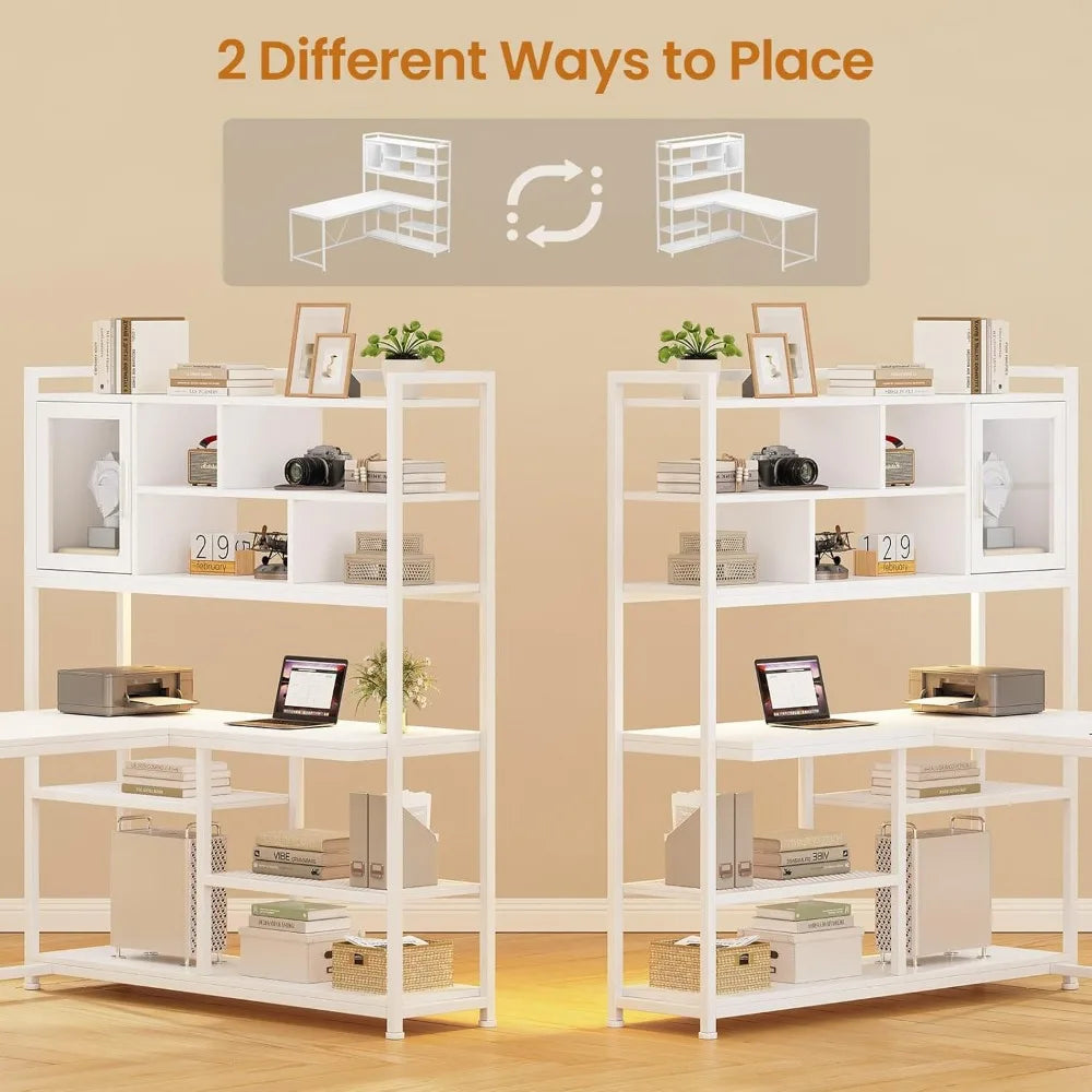 L Shaped Computer Desk with LED