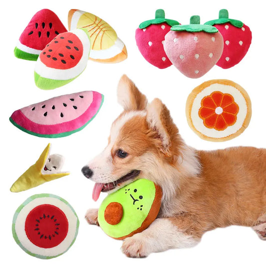 Cute Fruit Squeaky Dog Toy