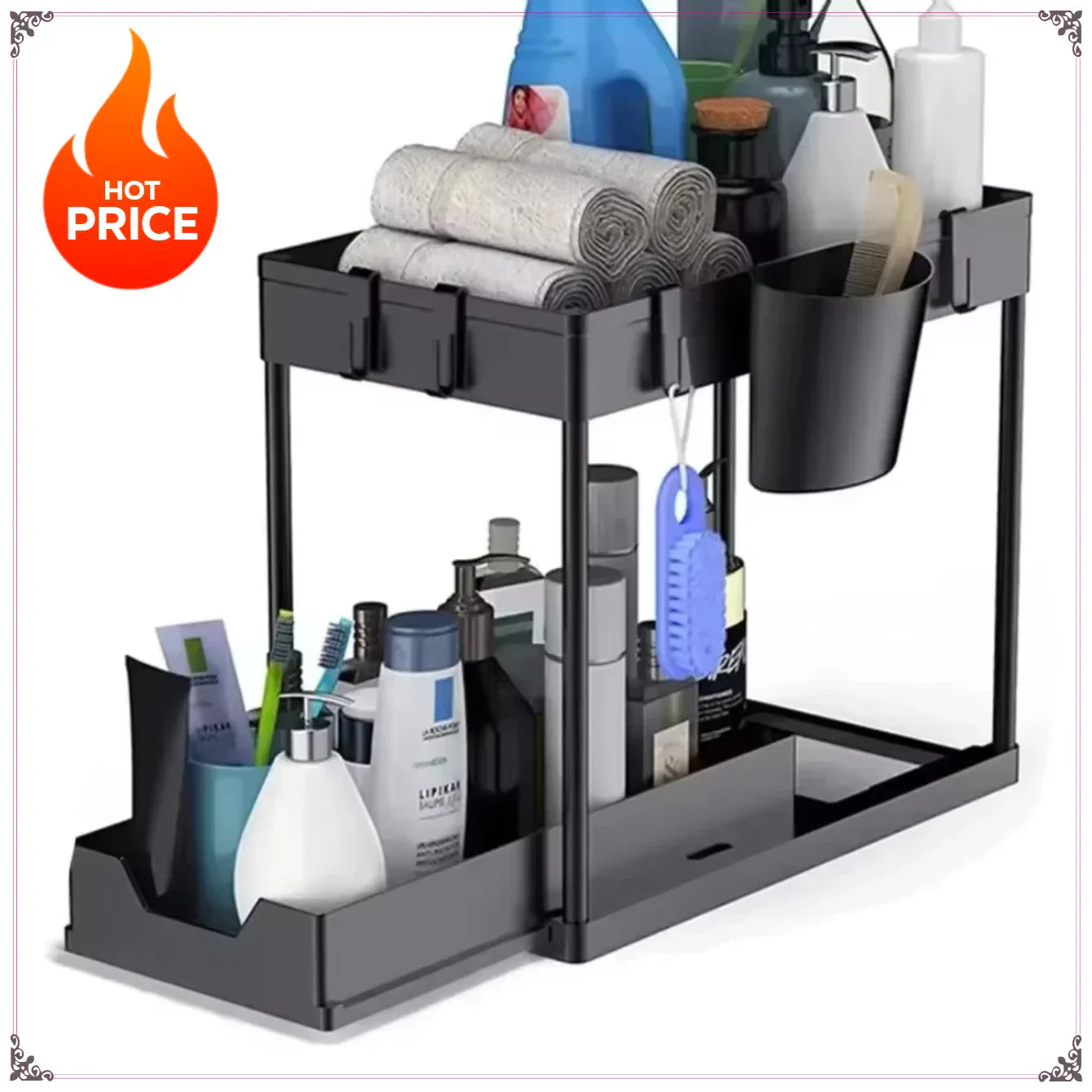 Sliding Basket Kitchen Organizer