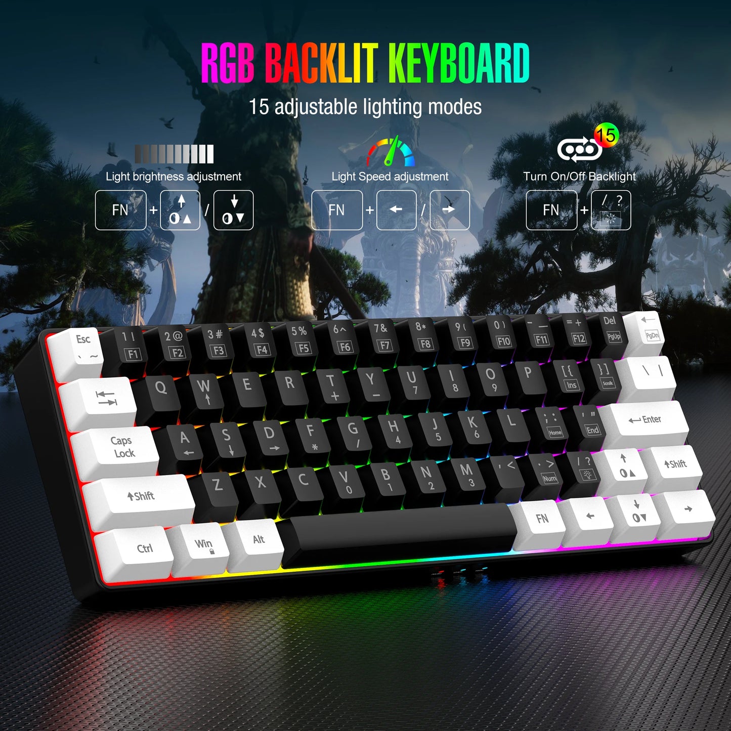 Kchibo 60% RGB Wired Gaming Keyboard